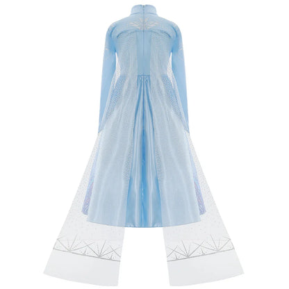 Elsa Frozen Princess Costume for Girls – Halloween & Birthday Party Dress