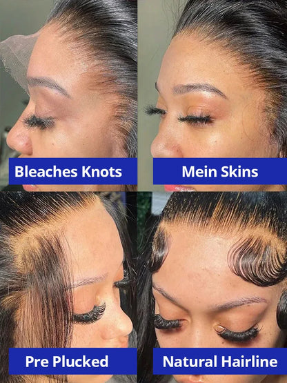 13x6 HD Lace Front Wig Straight Human Hair Glueless Malaysian Virgin