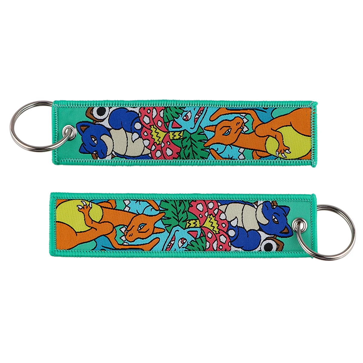Anime Embroidered Keychain - Cute Cartoon Jet Tag Key Ring