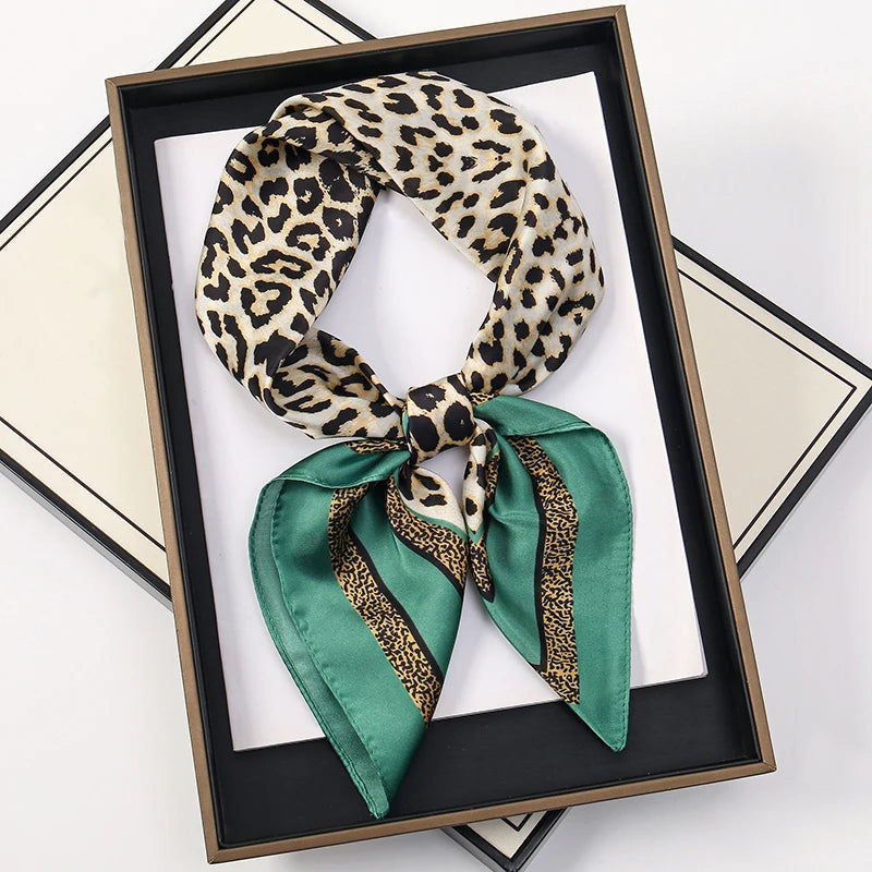Silk Feel Square Scarf for Women – Satin Hair Wrap & Foulard Shawl
