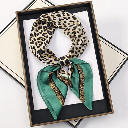 Silk Feel Square Scarf for Women – Satin Hair Wrap & Foulard Shawl