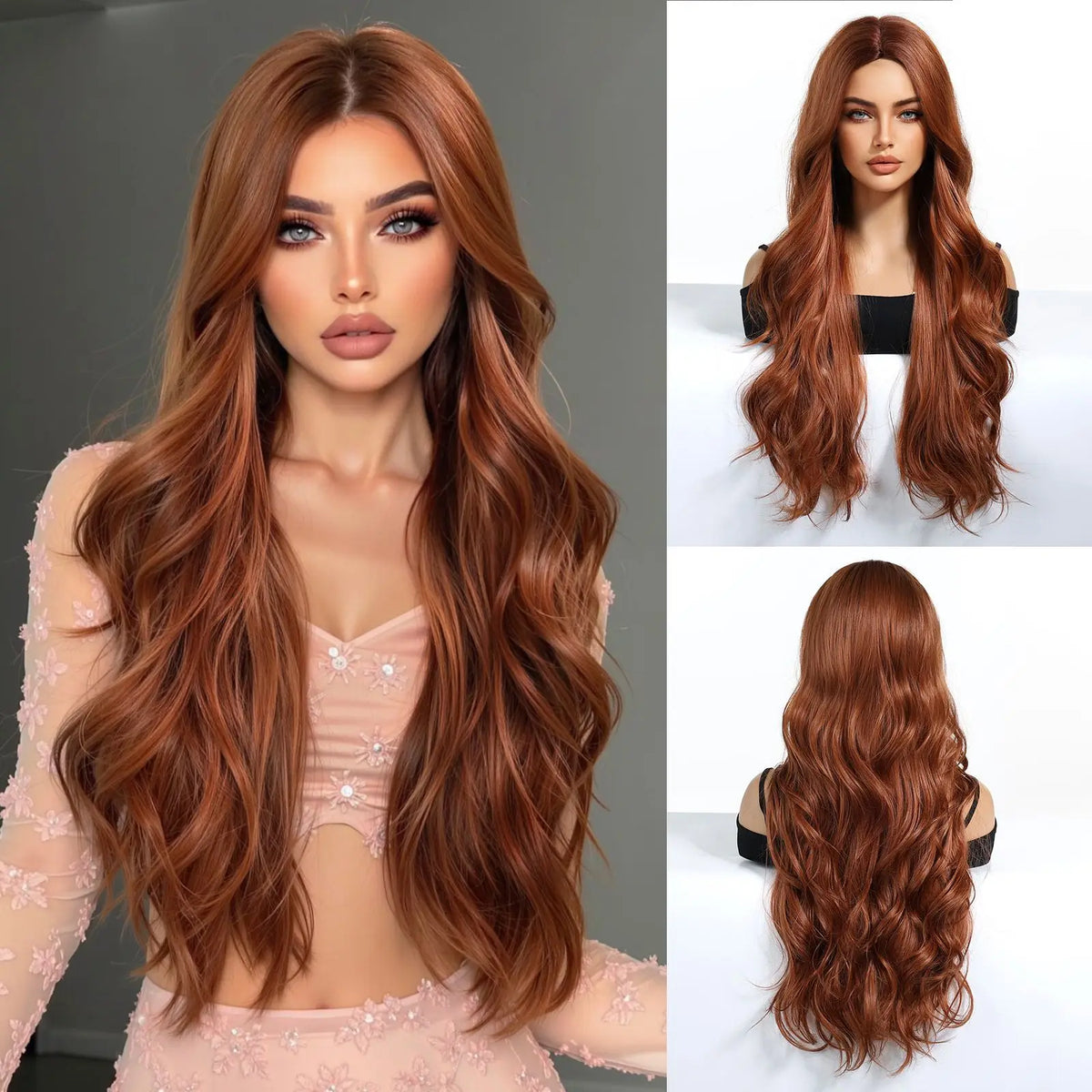 Long Wavy Synthetic Wig for Women – Natural Look, Multiple Colors