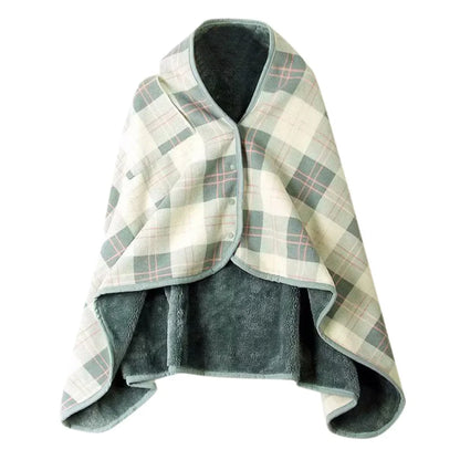 Plaid Blanket Scarf Wrap – Women's Double-Layer Winter Shawl