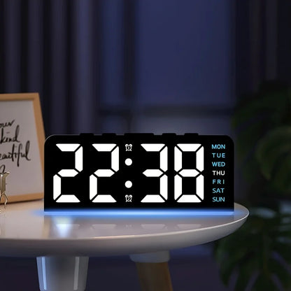 Digital LED Alarm Clock with Night Light & Temperature Display