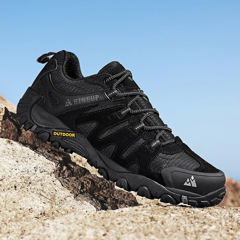 HIKEUP Men's Hiking Shoes – Suede Leather Outdoor Trekking Boots