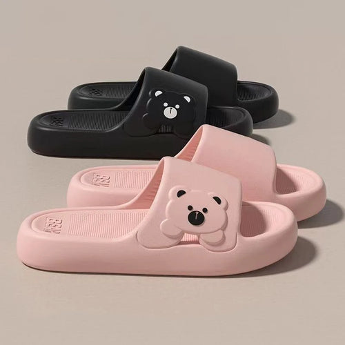 Cartoon Bear Indoor Slippers – Lightweight Soft EVA Slides for Women