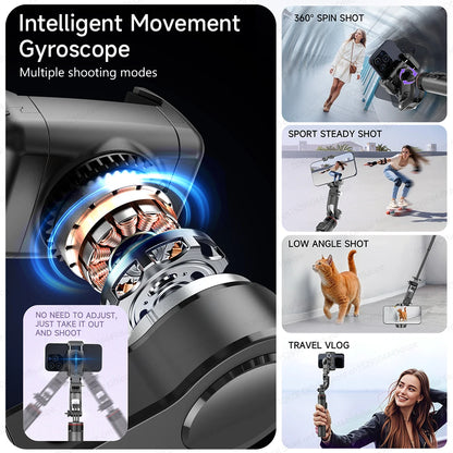C22 AI Face Tracking Gimbal Stabilizer – 360° Selfie Stick Tripod