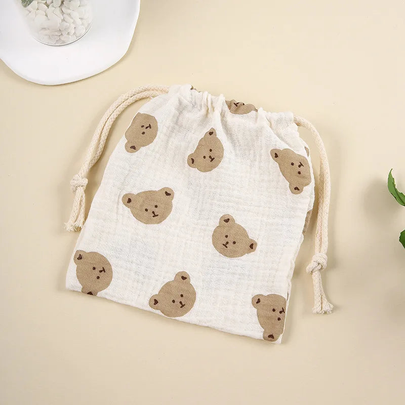 Cute Cartoon Print Drawstring Diaper Bag – Baby Storage Pouch