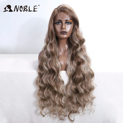 Lace Part Synthetic Wig – 36" Long Wavy Body Wave, 150% Density, Multi-Color