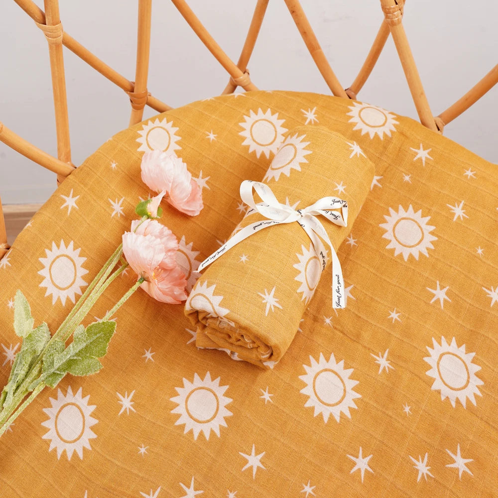 Baby Muslin Swaddle Blanket – Soft Bamboo Cotton, 47x43in, 22 Prints