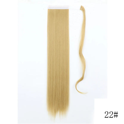 Wrap Around Ponytail Extension Synthetic Straight Hair 22-34 Inch