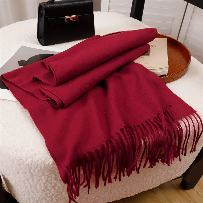 Cashmere-Feel Winter Scarf – Women's Long Warm Pashmina Shawl & Wrap