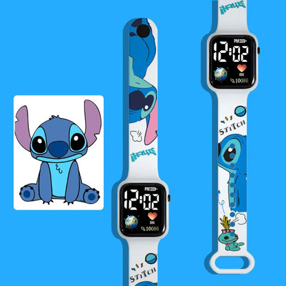Kids Digital LED Watch – Cute Cartoon Print Silicone Wristwatch for Girls & Boys