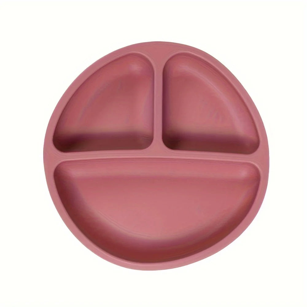Silicone Baby Suction Plate – Divided Sections with Lid
