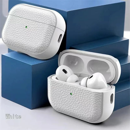 Litchi Leather AirPods Case – Fits AirPods 1/2/3/4 & Pro 1/2