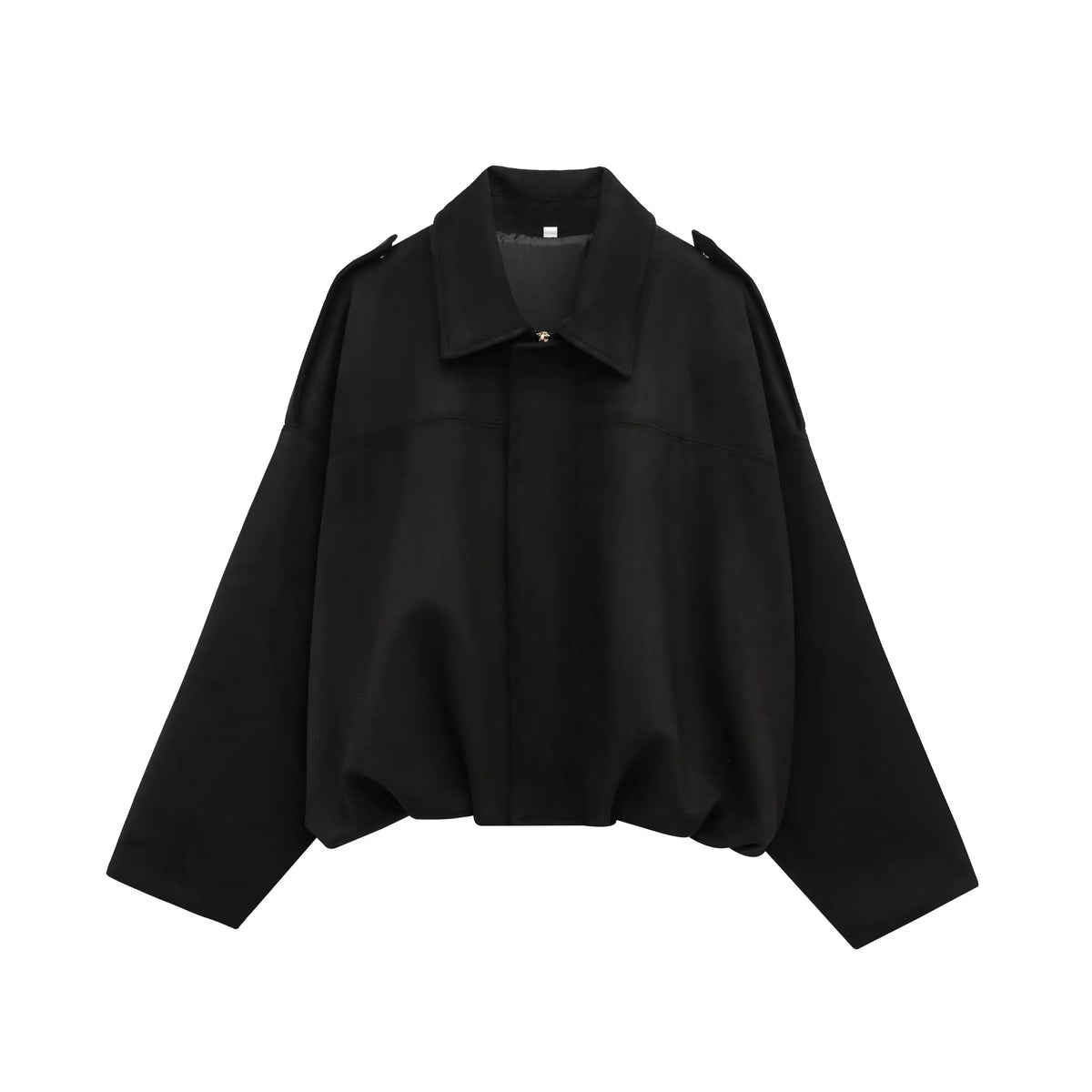 Women's Oversized Suede Coat – Bat Sleeve Zip-Up Winter Jacket