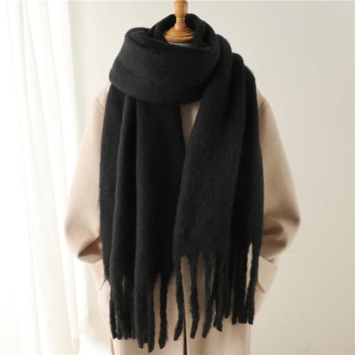 Cashmere Winter Scarf for Women – Thick Soft Pashmina Wrap with Tassels
