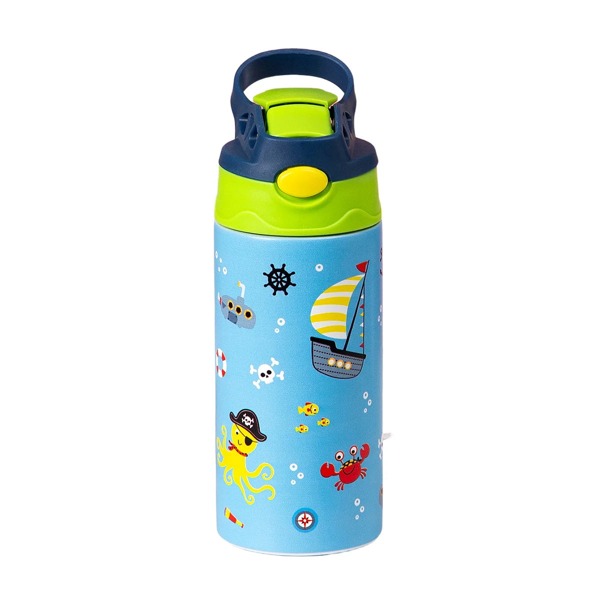 Kids Insulated Water Bottle with Straw – 12oz Cute Cartoon Design