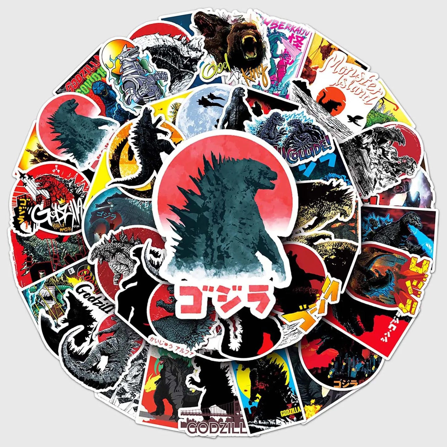 Godzilla Sticker Pack – 50 Unique Waterproof Anime Stickers