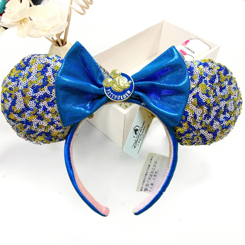 Mickey Mouse Ears Sequin Headband with Bow