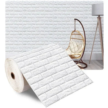 3D Self-Adhesive Foam Brick Wallpaper Roll | 27.6" Wide
