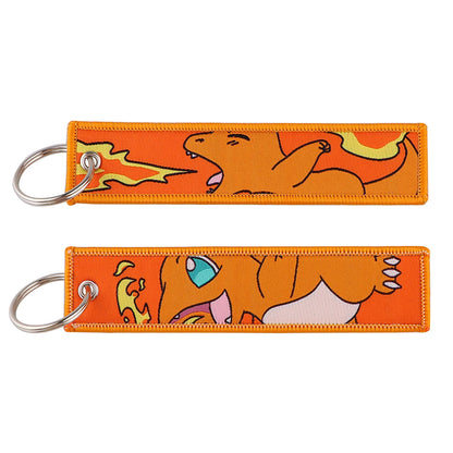 Anime Embroidered Keychain - Cute Cartoon Jet Tag Key Ring
