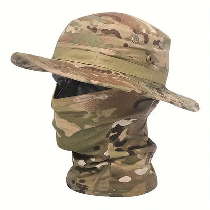 Boonie Hat with Face Cover – Wide Brim Tactical Sun Hat