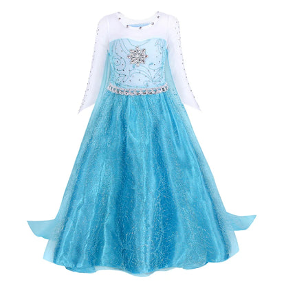 Elsa Frozen Princess Costume for Girls – Halloween & Birthday Party Dress