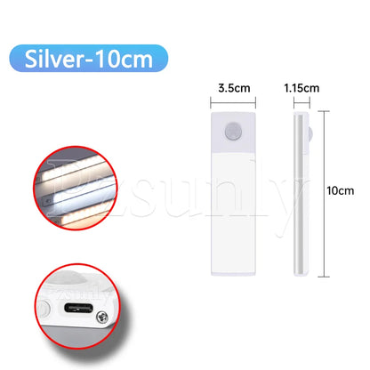 Motion Sensor LED Night Light – USB-C Rechargeable, 3 Color Modes, Stepless Dimming