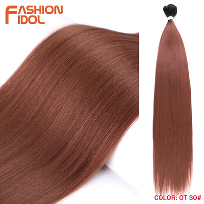 Bone Straight Synthetic Hair Extensions Bundles 24-36 Inch