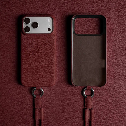 With Lanyard Genuine Leather iPhone Case