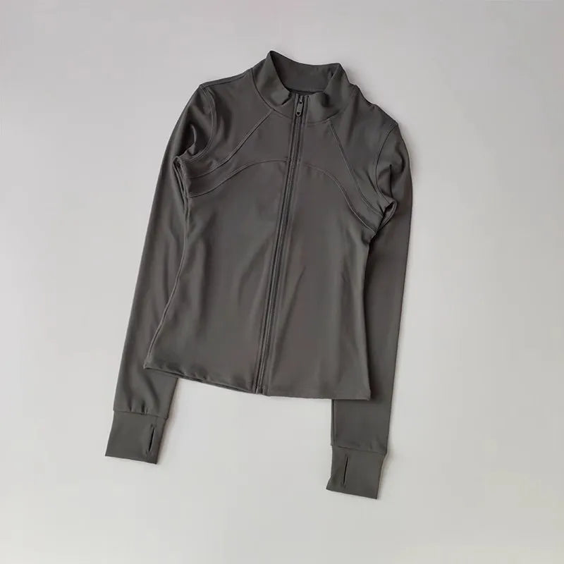 Women's Quick-Dry Long Sleeve Sports Jacket – Running & Gym Fitness Coat