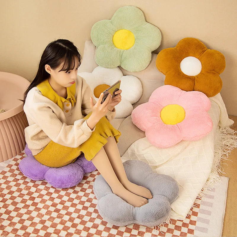 Flower Shape Plush Floor Cushion – Soft Seat Pad