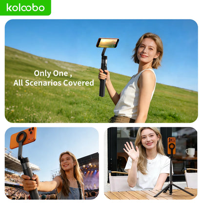 Magnetic Selfie Stick Tripod – 1.8m Extendable, Auto-Open, Foldable with Remote