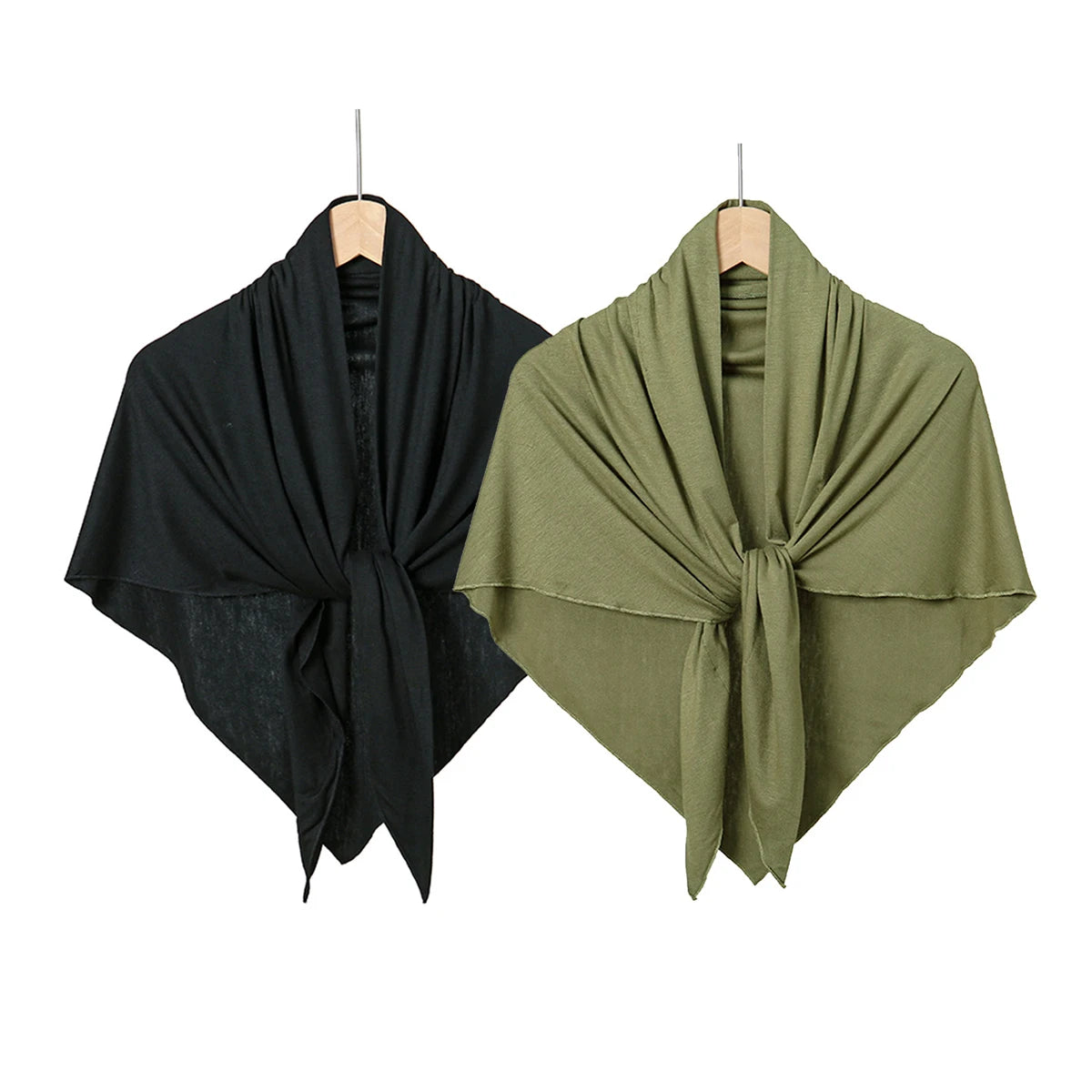Cotton Triangle Hijab Scarf with Bow Detail – Muslim Women's Wrap