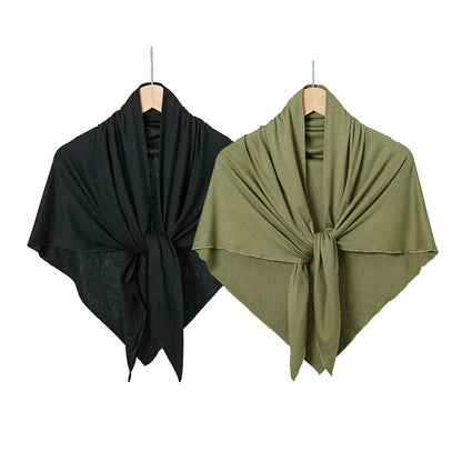 Cotton Triangle Hijab Scarf with Bow Detail – Muslim Women's Wrap