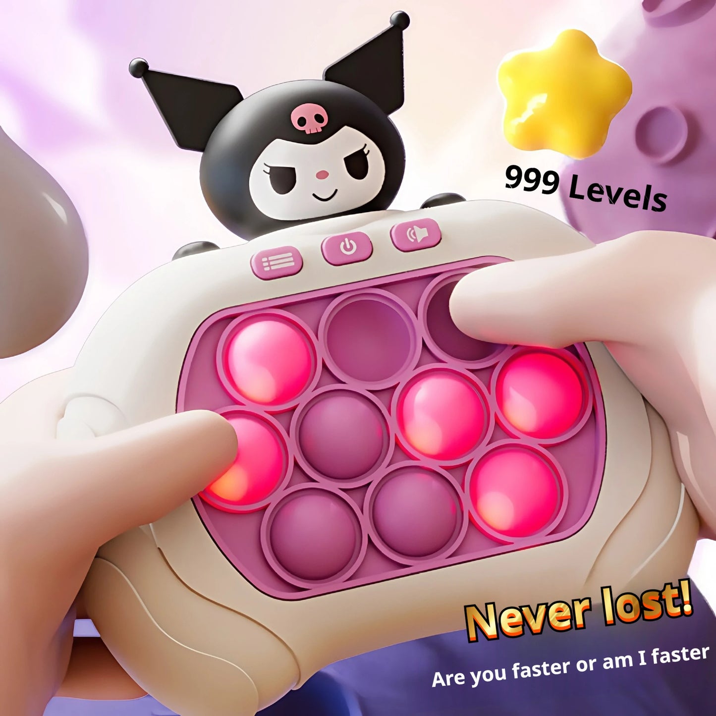 Quick Push Pop It Game Console – Cartoon Character Light & Sound