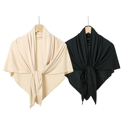 Cotton Triangle Hijab Scarf with Bow Detail – Muslim Women's Wrap