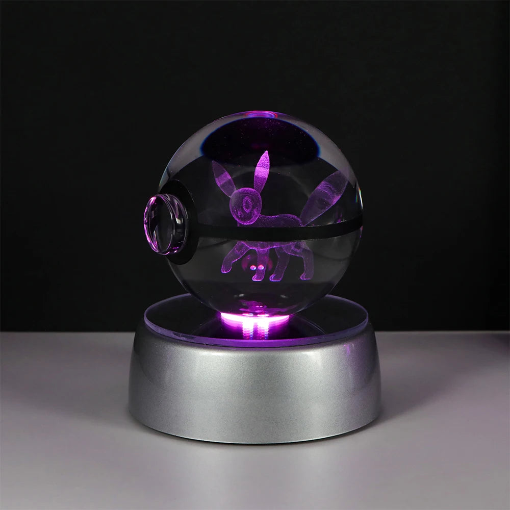 Pokémon Pikachu and Charizard 3D Crystal Poké Ball with LED Base
