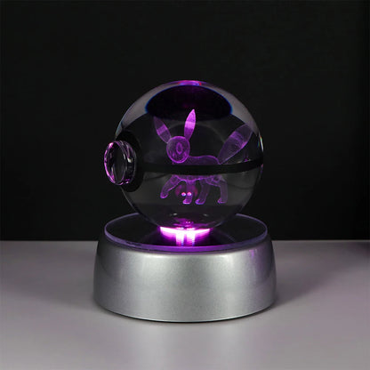 Pokémon Pikachu and Charizard 3D Crystal Poké Ball with LED Base