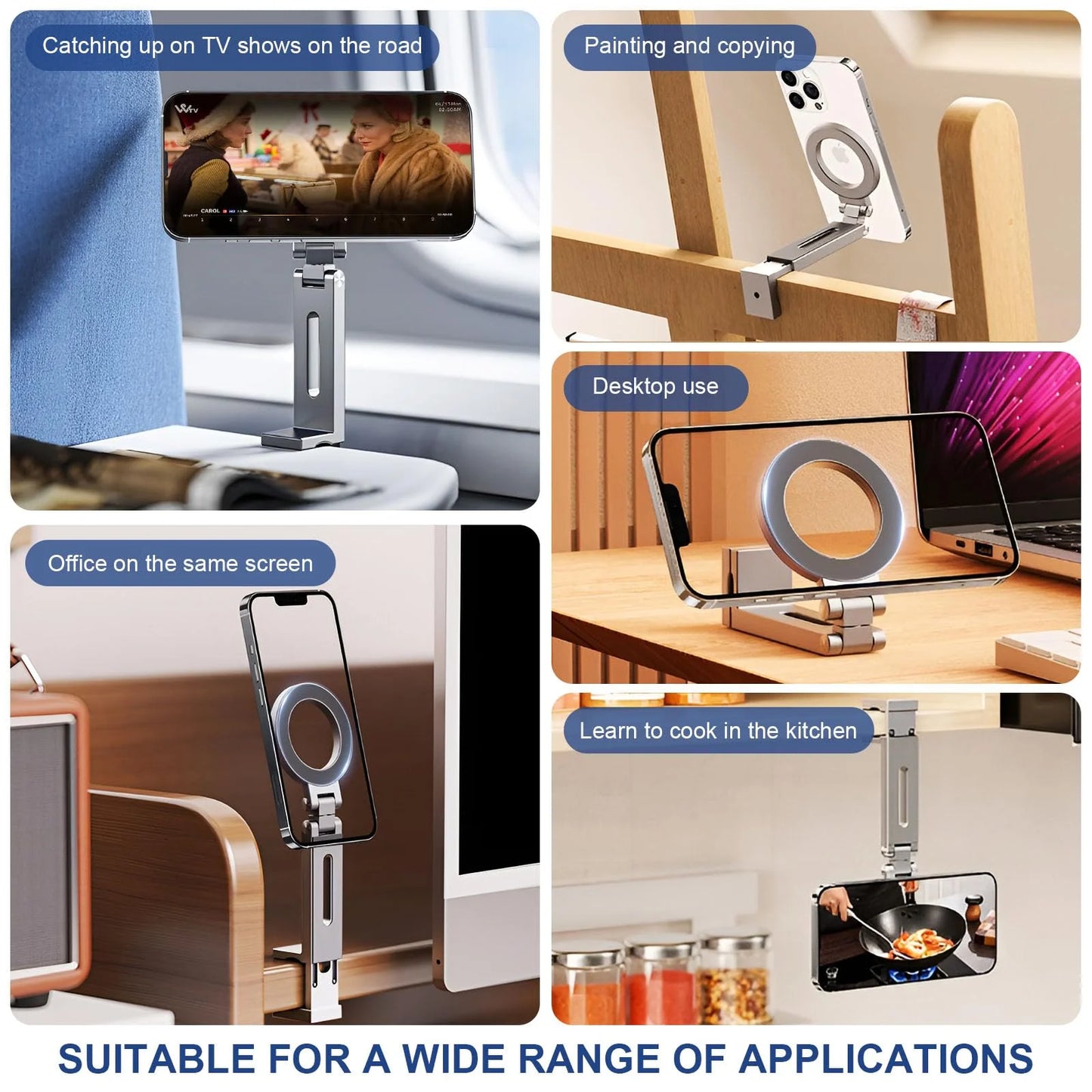 Magnetic Phone Stand – Portable Foldable MagSafe-Compatible Holder