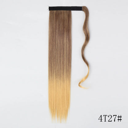 Wrap Around Ponytail Extension Synthetic Straight Hair 22-34 Inch