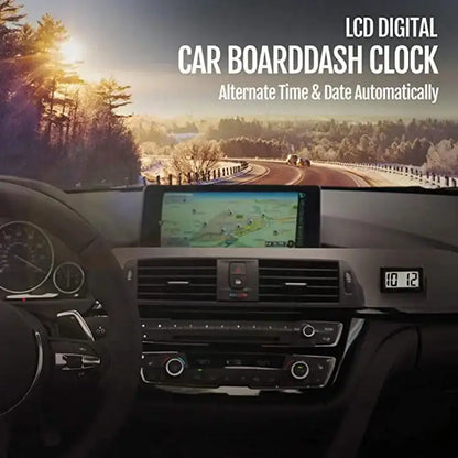 Mini Digital Clock for Car Dashboard – Large LCD Screen, Self-Adhesive