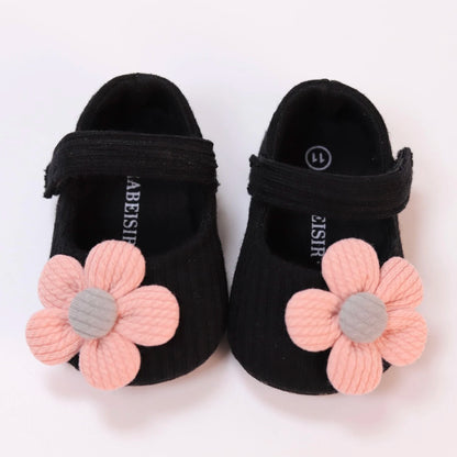 Baby Girl Flower Mary Jane Shoes – Soft Sole Flats