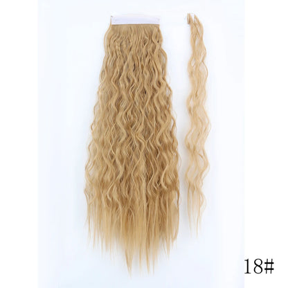 Wrap Around Ponytail Extension Synthetic Straight Hair 22-34 Inch