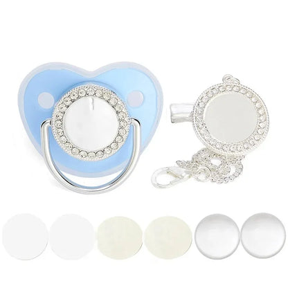 Luxury Bling Baby Pacifier & Clip Set – Personalized Newborn Dummy