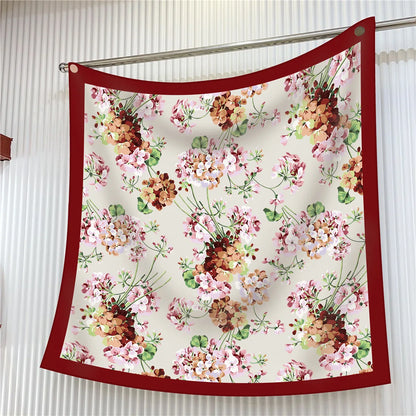 Luxury Silk Square Scarf Women Floral Paisley Print 90cm