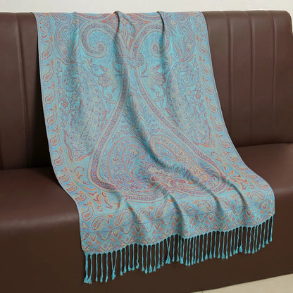 Paisley Print Cashmere Pashmina Shawl for Women – Warm Winter Wrap