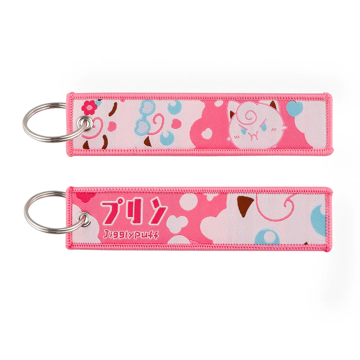 Anime Embroidered Keychain - Cute Cartoon Jet Tag Key Ring