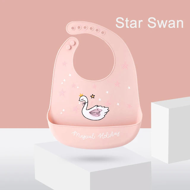 Silicone Baby Bib with Food Catcher – Waterproof & Soft